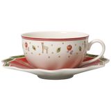 Villeroy & Boch Toy's Delight Koffie / theekop 0.3l wit met schotel rood
