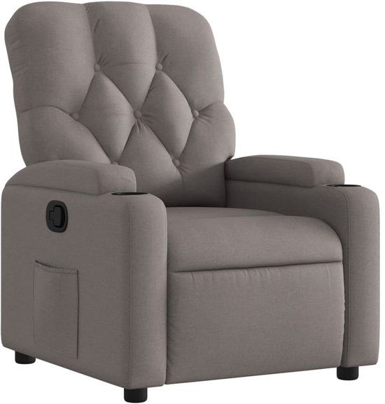 vidaXL Fauteuil verstelbaar stof taupe