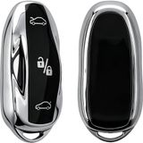 kwmobile Tesla Model S / Model Y / Model 3 autosleutel hoesje - Hoogglans zilver