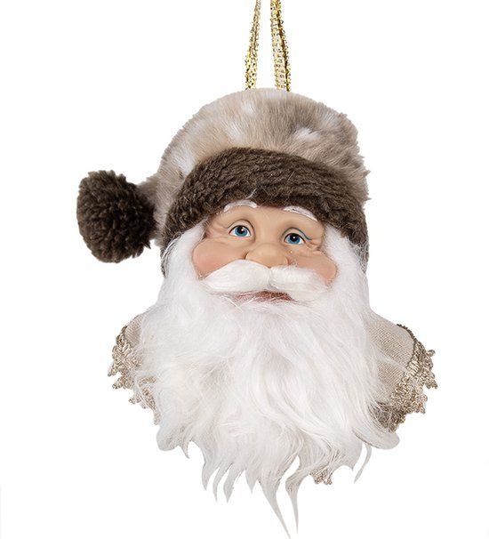 Clayre & Eef Hanger Kerstman 10x9x28 cm Bruin Kunststof