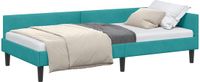 vidaXL Hoek Bed Frame Turquoise Fluweel 100 x 200 cm