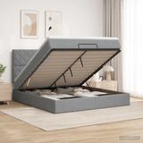 vidaXL Ottoman bed met matras Lichtgrijs 180 x 200 cm Stof
