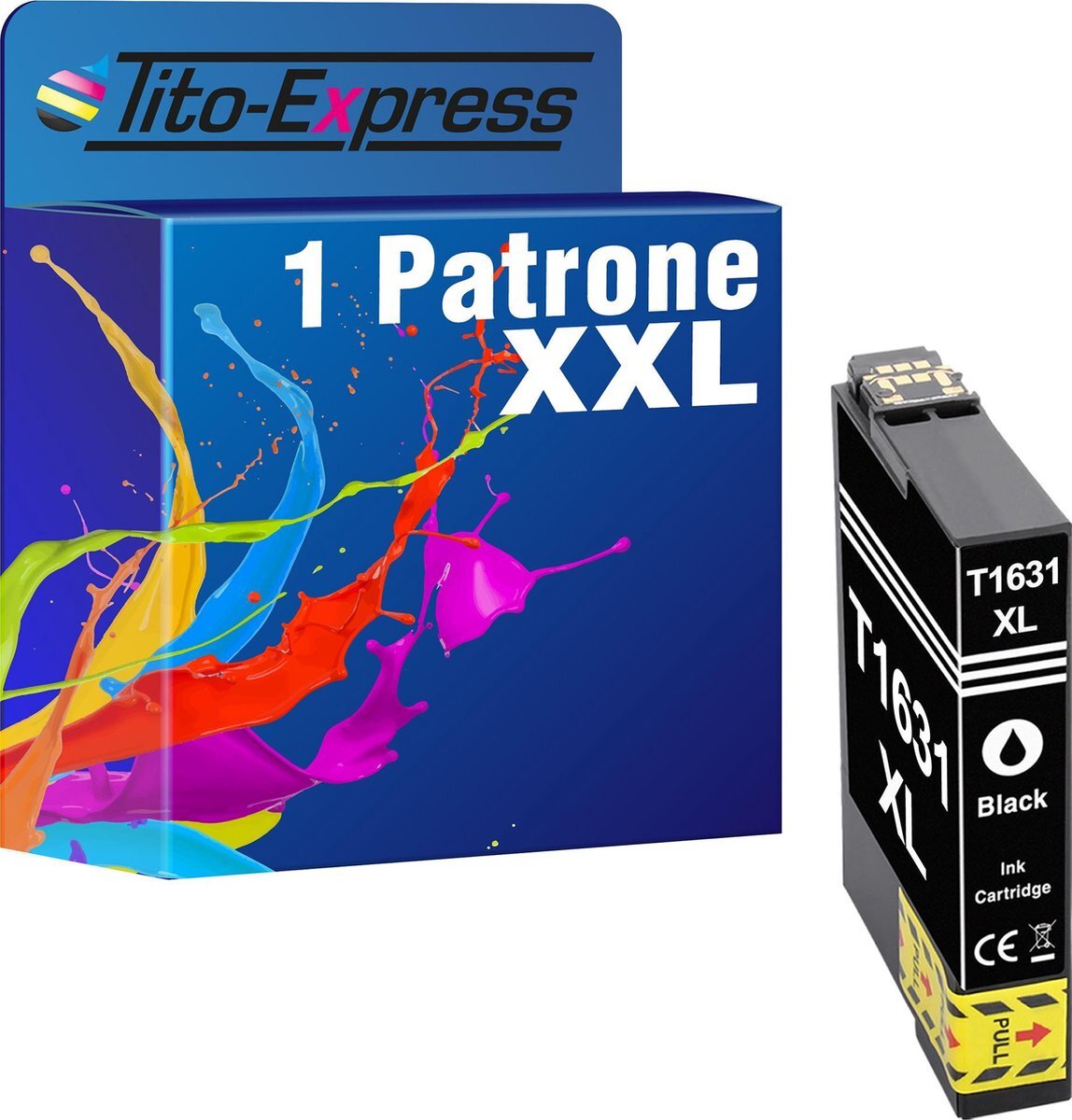 Tito Express PlatinumSerie 1x inkt cartridge alternatief voor Epson T1631 Black