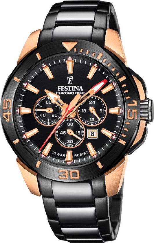 Festina F20645/1 Herenhorloge - Chronograaf - Rosé goudkleurig - Ø 47 mm