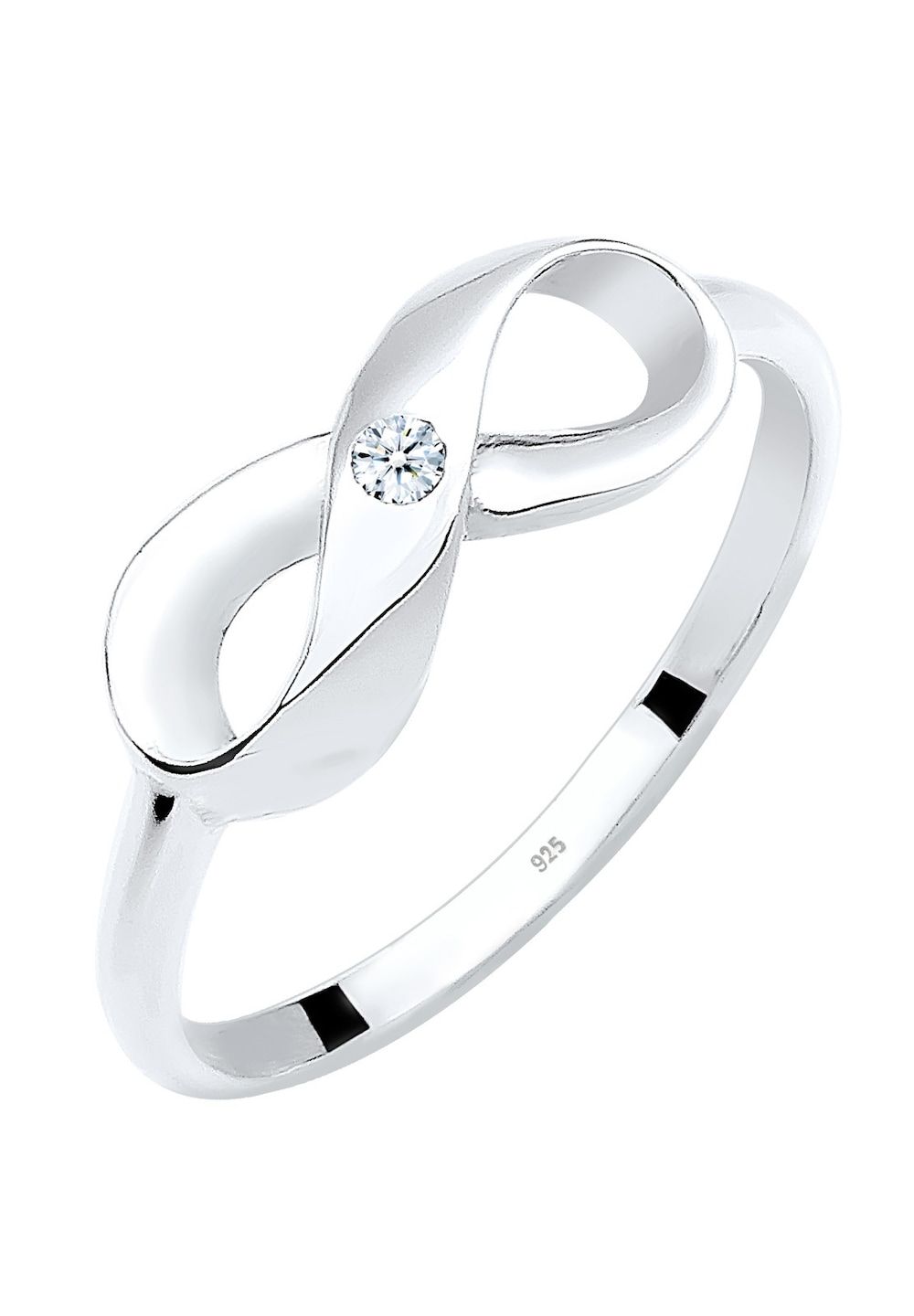 Elli DIAMONDS Ring Dames Infinity Diamant (0.03 ct.) 925 Sterling Zilver