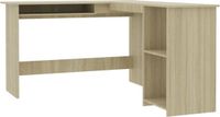 vidaXL Bureau d'angle en forme de L Sonoma chêne 120x140x75cm