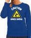 Bellatio Decorations Apres ski sweater dames - apres ski waarschuwing - blauw - winter XXL