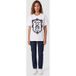Moschino T-shirt en jersey biologique avec broderie Teddy Blanc L
