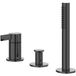 IVY Pact Badrandcombinatie 3-Gats Mengkraan met Uittrekbare Handdouche zonder Uitloop - Noir Chrome PVD