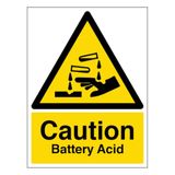V Safety Caution Acid Acid - Portret 200 x 300 mm - Zelfklevend Vinyl Veiligheidsbord