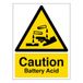 V Safety Caution Acid Acid - Portret 200 x 300 mm - Zelfklevend Vinyl Veiligheidsbord