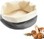 Westmark ronde broodzak – stoffen broodmand voor brood, broodjes, gebak & fruit – moderne broodopberger van katoen – antraciet/beige, ø 20 x 12 cm