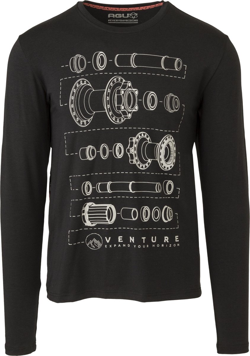 AGU Performance Long Sleeve T-shirt Venture Unisex - Zwart - XXL