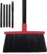 Unyqoos® Balai réglable robuste avec long manche en acier, rouge