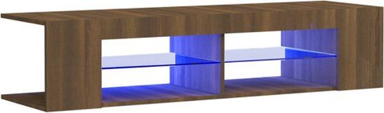 vidaXL TV-meubel met LED-verlichting 135x39x30 cm bruin eikenkleur