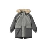 Wheat Winterparka met Imitatiebontkraag - Grijs/Lichtgrijs