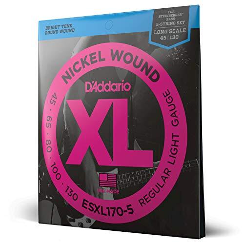 D'ADDARIO ESXL170-5 45-130 lange schaal licht dubbele bal einde nikkel gewikkeld 5-snarige basgitaar snaren