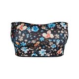 Zizzi voorgevormde strapless bandeau bikinitop CAANNE zwart/multi