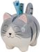 Merkloos / Sans marque Spaarpot kat / poes - keramiek - grijs - 13 cm