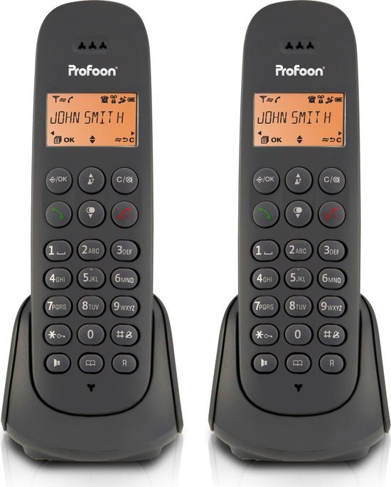 Profoon Dect Telefoon Met 2 Handsets, Antraciet