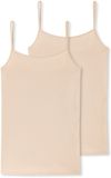 Schiesser Spaghettitop 2-pack katoen zand - 95/5 Dames Onderhemd - sand