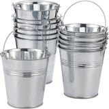 The Twiddlers – 12 Mini Metalen Emmers - Kleine emmers voor snacks, planten & decoratie