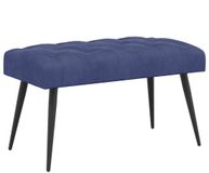 vidaXL Bank met knoopverstelling Politieblauw 80 x 40 x 46 cm Fluweel
