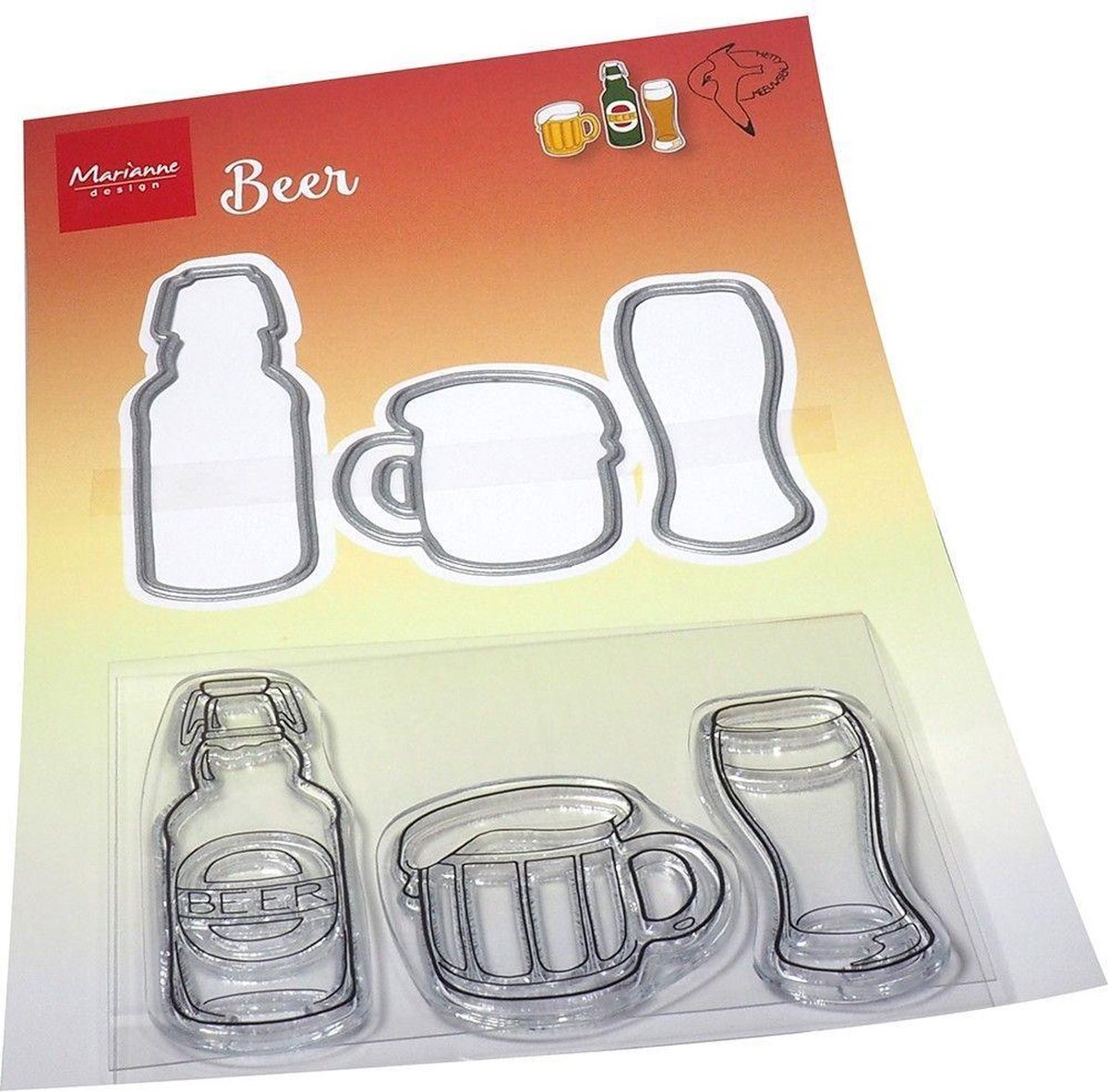 Marianne Design Clear stempel en Snijmal - Hetty's Beer