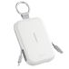 RORRY CharmGo Powerbank, 5000 mAh, draagbare oplader met geïntegreerde kabels en sleutelhanger, draagbare externe accu voor iPhone 17/16/15, AirPods 2/3/4/Pro, wit