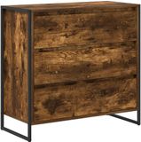 vidaXL Dressoir Rook Eik 79 x 36 x 75.5 cm Bewerkt hout