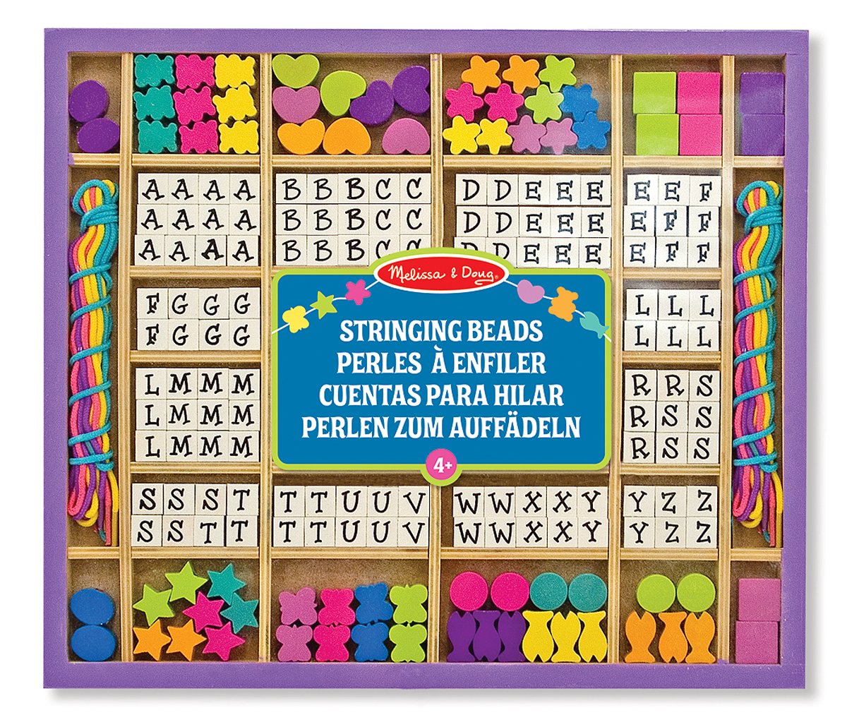 MELISSA & DOUG Houten Rijgkralen Knutselset - 200 kralen