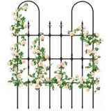 Coast Plantenrek voor Klimplanten en Rozen - 146 x 186 cm - Zwart Metaal Tuinsteun voor Bloemen, Groenten en Klimplanten