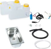 Novo W 12V Mini-keuken, keuken voor op de camping, keukenunit, bouwpakket, spoelbak, afmetingen 325x176x100mm, aanbieding