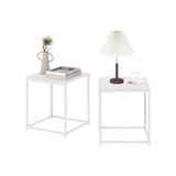 Furinno Modern Living Bijzettafel, Engineered Wood, Massief Wit/Wit, 1 Niveau, Set van 2