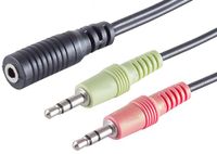 1aTTack.de 0,15m Zwarte Headset Y-Adapter