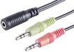 1aTTack.de 0,15m Zwarte Headset Y-Adapter