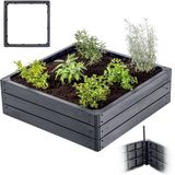 KADAX Tuinbed, verhoogd bed, plantenbed van kunststof, 75x26x25 cm, Antraciet