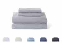 Todocama Beddengoedset, 4-delig, 5003, hoeslaken, 2 kussenslopen, 50 x 80 cm, voor bed 200 x 190/200 cm, lichtgrijs
