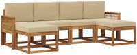 vidaXL - Bank loungeset - 6 zitplekken - Polyester - Natuurlijk en beige