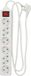 UNITEC 445241 tafelstopcontact met stekkerschakelaar, 4 en 4-voudig, 1,4 m, H05VV-F3G1.5 mm², wit