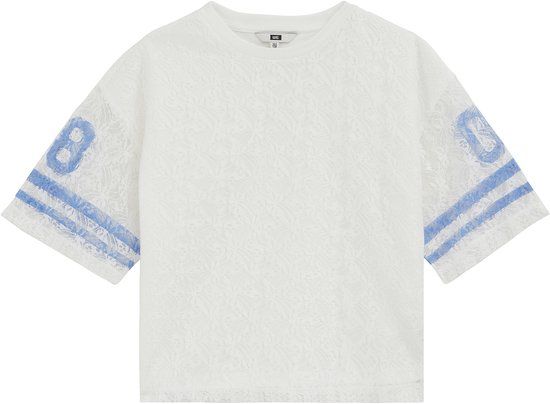 WE Fashion Meisjes oversized jersey T-shirt van kant