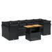 vidaXL Loungeset met kussens, polyrattan, zwart