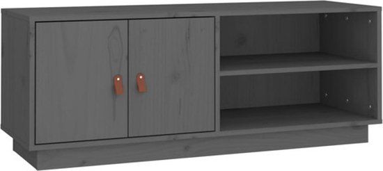 vidaXL Tv-meubel 105x34x40 cm massief grenenhout grijs