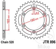 JT Sprockets JTR896.52 52T stalen achtertandwiel