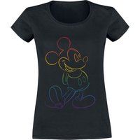 Mickey & Minnie Mouse Disney Mickey & Minnie Mouse - T-shirt - Rainbow Mickey - Zwart