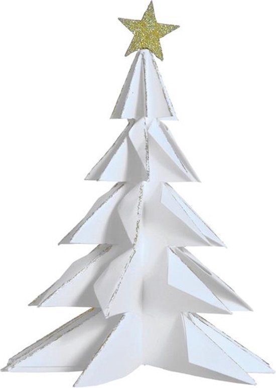 Deco Kerstboom papier 28cm wit