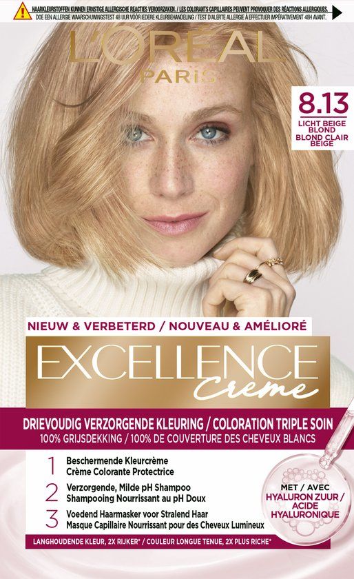 L'Oréal Paris Excellence Crème 8.13 - Licht beige blond - Permanente Kleuring