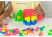 Meli Neon Reisbox – Blocs de construction – 250 pièces de couleurs néon (taille d'élément 2,5 cm, boîte portable avec poignée, à partir de 3 ans) – Sans BPA, certifié CE et EN-71