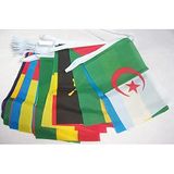 AZ FLAG Slinger 54 Afrikaanse landen 16.2 m 54 vlaggen Licht Polyester | Binnen en buiten vlaggenlijn vlaggen op verstevigde band gestikt