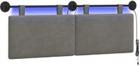vidaXL Hangend Hoofdbord Lichtgrijs Corduroy Stof